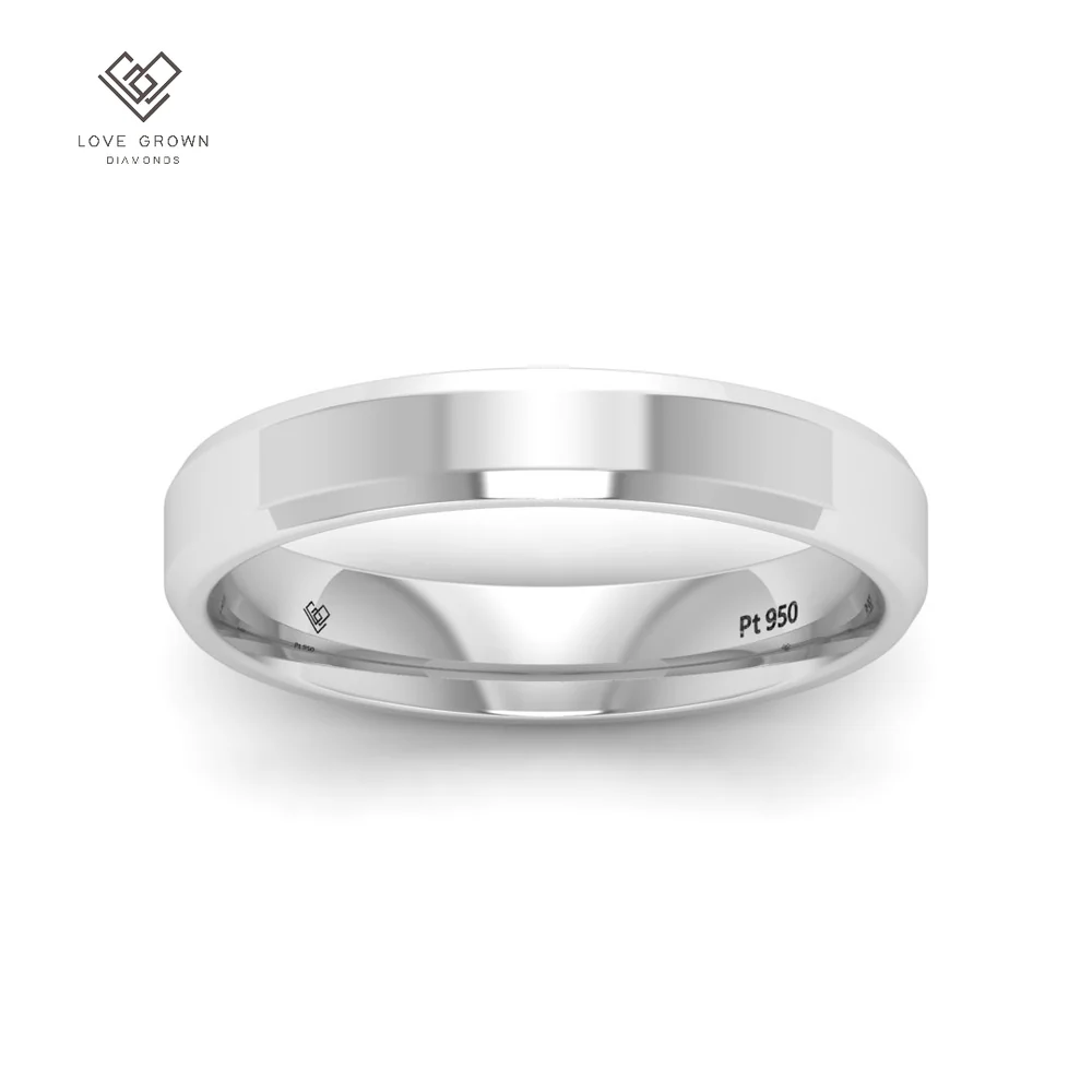 4mm bevelled edge mens wedding band 