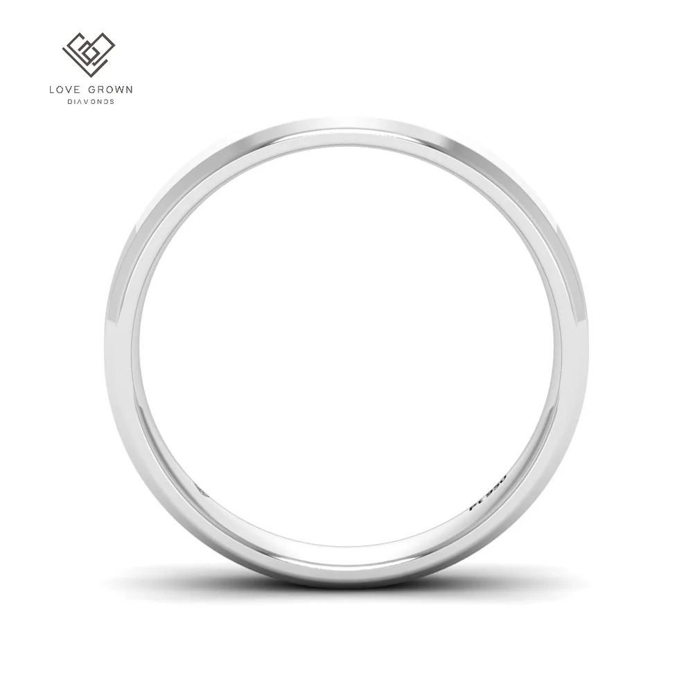 4mm bevelled edge mens wedding band 