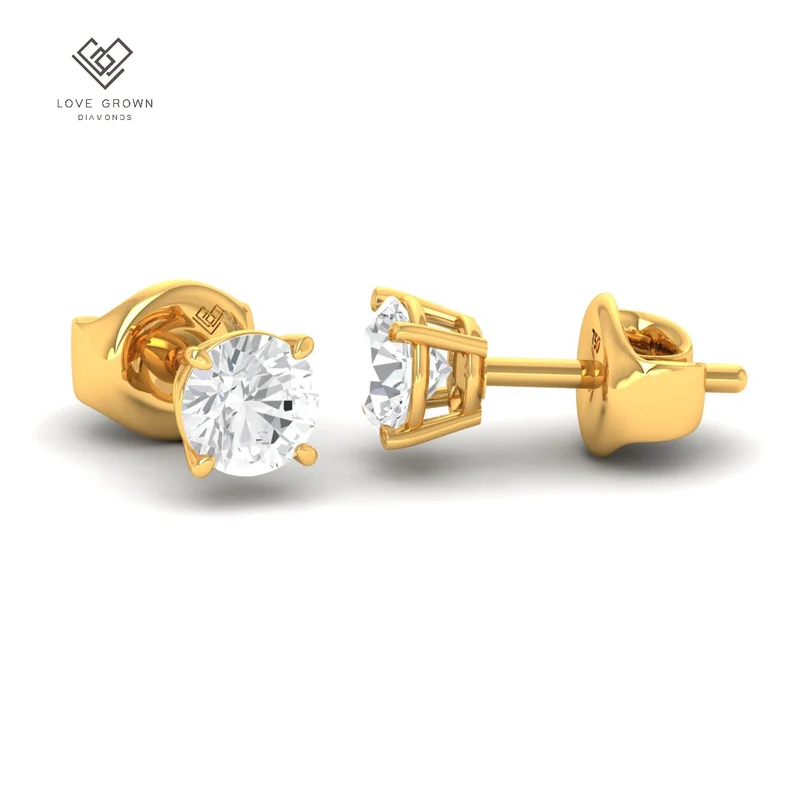 2.00ct (1.00ct each ear) total diamond weight stud mounts with push backs