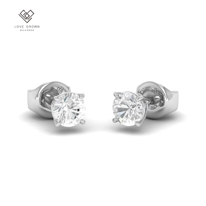 2.00ct (1.00ct each ear) total diamond weight stud mounts with push backs