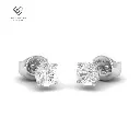 2.00ct (1.00ct each ear) total diamond weight stud mounts with push backs