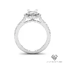 Oval Diamond Halo & Band Engagement Ring (Mounts)