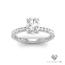 Oval Diamond Band Engagement Ring(Mounts)