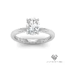 Oval Diamond Plain Band Engagement Ring(Mounts)  