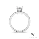 Oval Diamond Plain Band Engagement Ring(Mounts)  