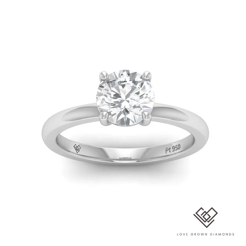 Round Diamond Plain Band Engagement Ring(Mounts)