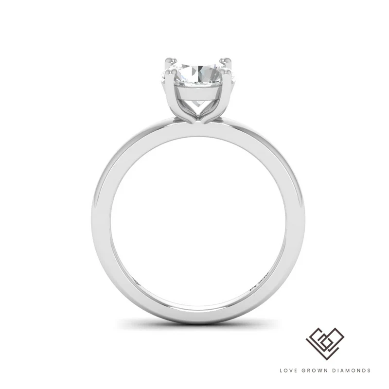 Round Diamond Plain Band Engagement Ring(Mounts)