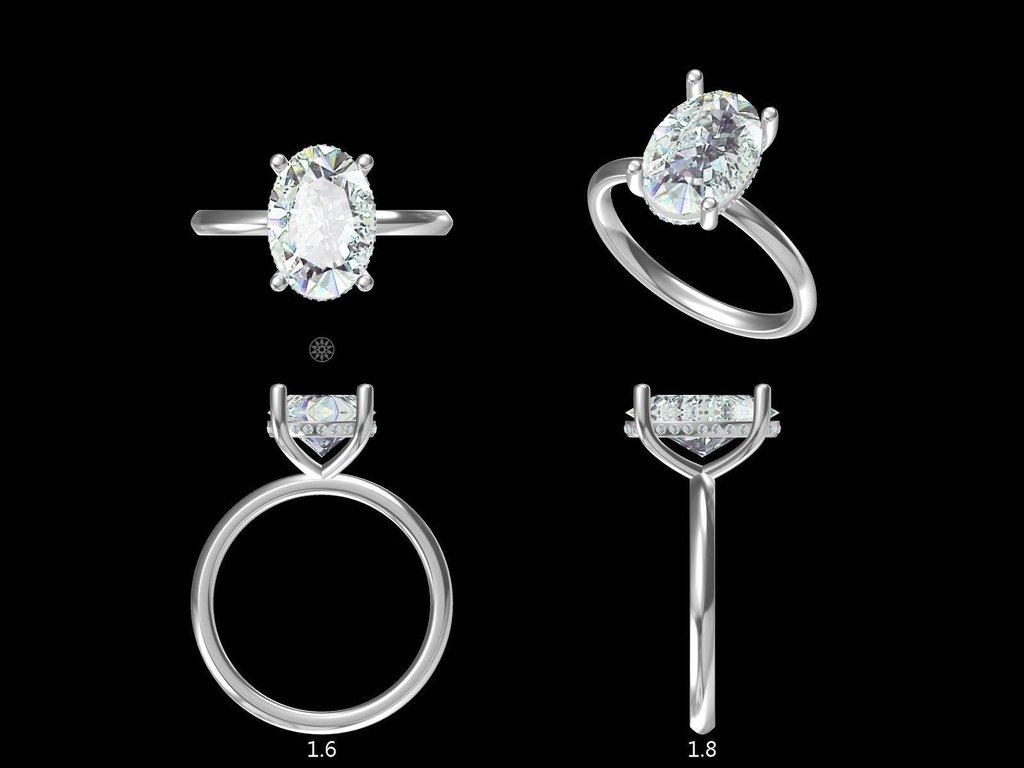 Oval Diamond Hidden Halo Engagement Ring(Mount) LERO-00002