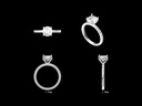 Round Diamond Hidden Halo and Diamond Band Engagement Ring(Mount) LERR-00004 (Based on 1ct center stone)