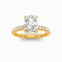 Oval Diamond Band Engagement Ring(Mount) LERO-00004 (Based on 1ct center stone)