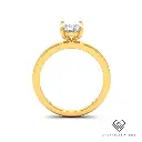 Oval Diamond Plain Band Engagement Ring(Mount)  LERO-00001(Based on 1ct center stone)