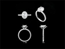 Oval Diamond Halo & Band Engagement Ring (Mount) LERO-00005 (Based on 1ct center stone)