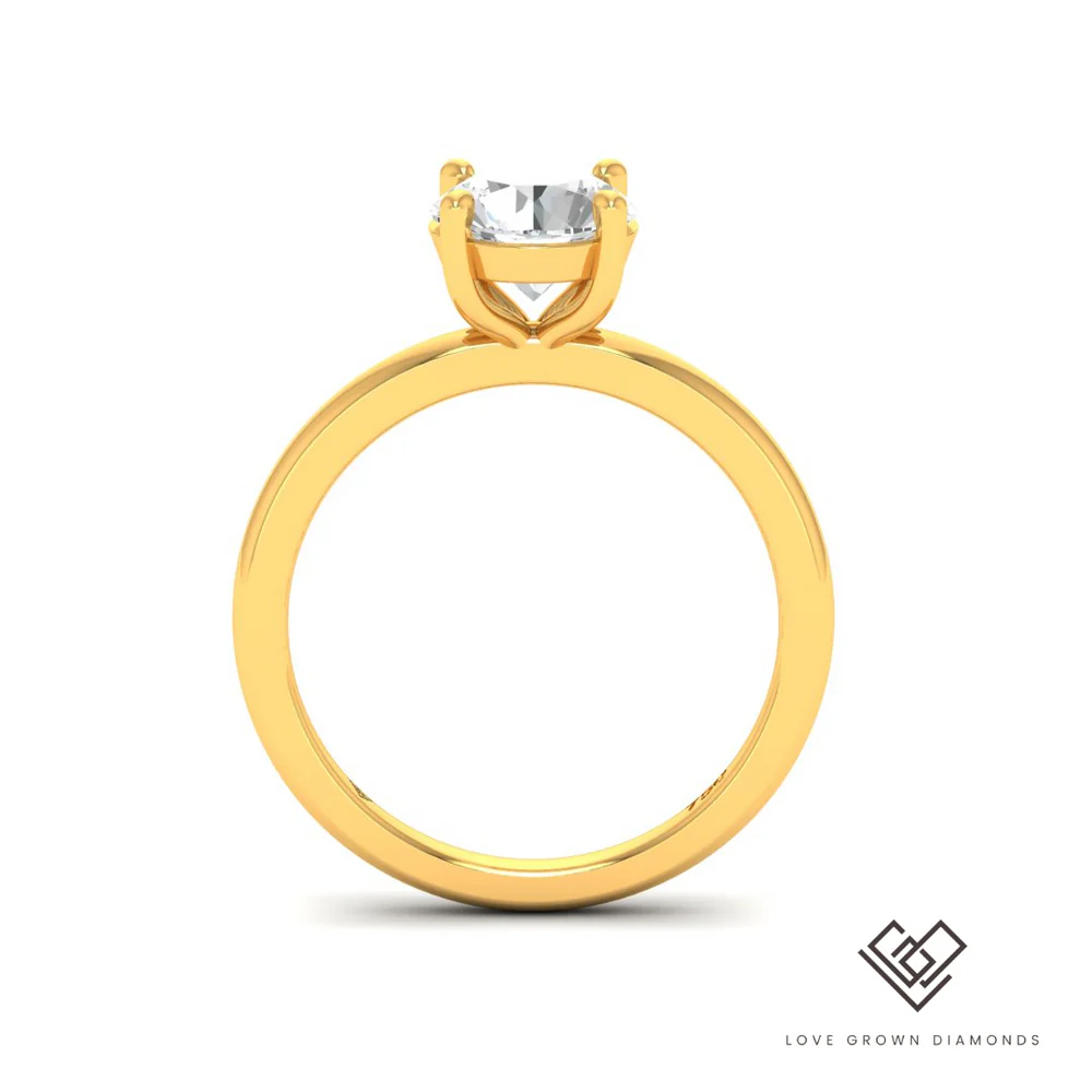 Round Diamond Plain Band Engagement Ring(Mount) LERR-00005 (Based on 1ct center stone)