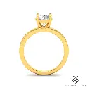 Round Diamond Plain Band Engagement Ring(Mount) LERR-00005 (Based on 1ct center stone)