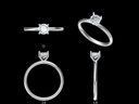 Round Diamond Plain Band Engagement Ring(Mount) LERR-00005 (Based on 1ct center stone)