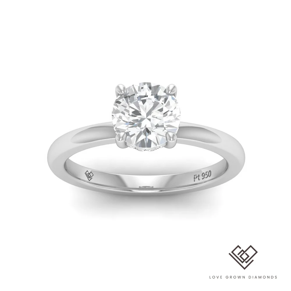 Round Diamond Hidden Halo Engagement Ring(Mount)   LERR-00001 (Based on 1ct center stone)