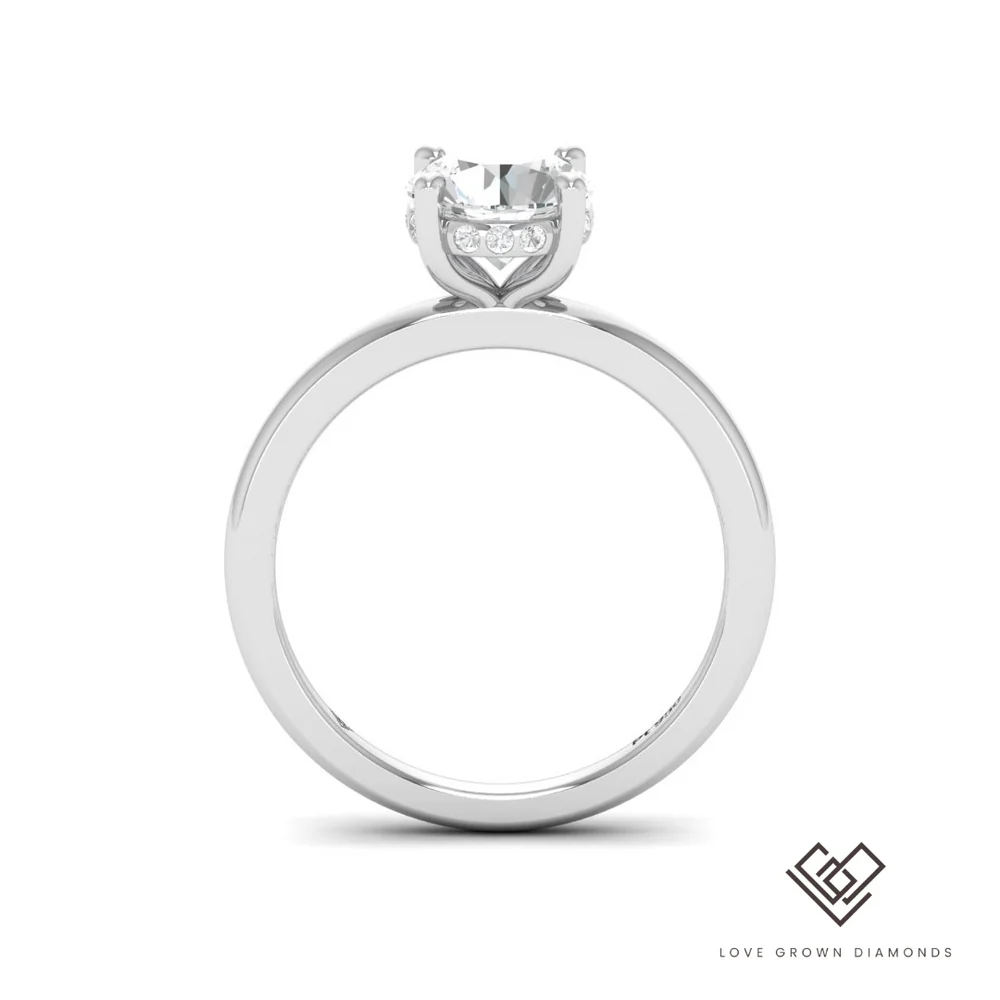 Round Diamond Hidden Halo Engagement Ring(Mount)   LERR-00001 (Based on 1ct center stone)