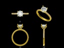 Round Diamond Hidden Halo and Diamond Band Engagement Ring(Mount) LERR-00004 (Based on 1ct center stone)