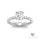 Round Diamond Band Engagement Ring(Mount) LERR-00003(Based on 1ct center stone)