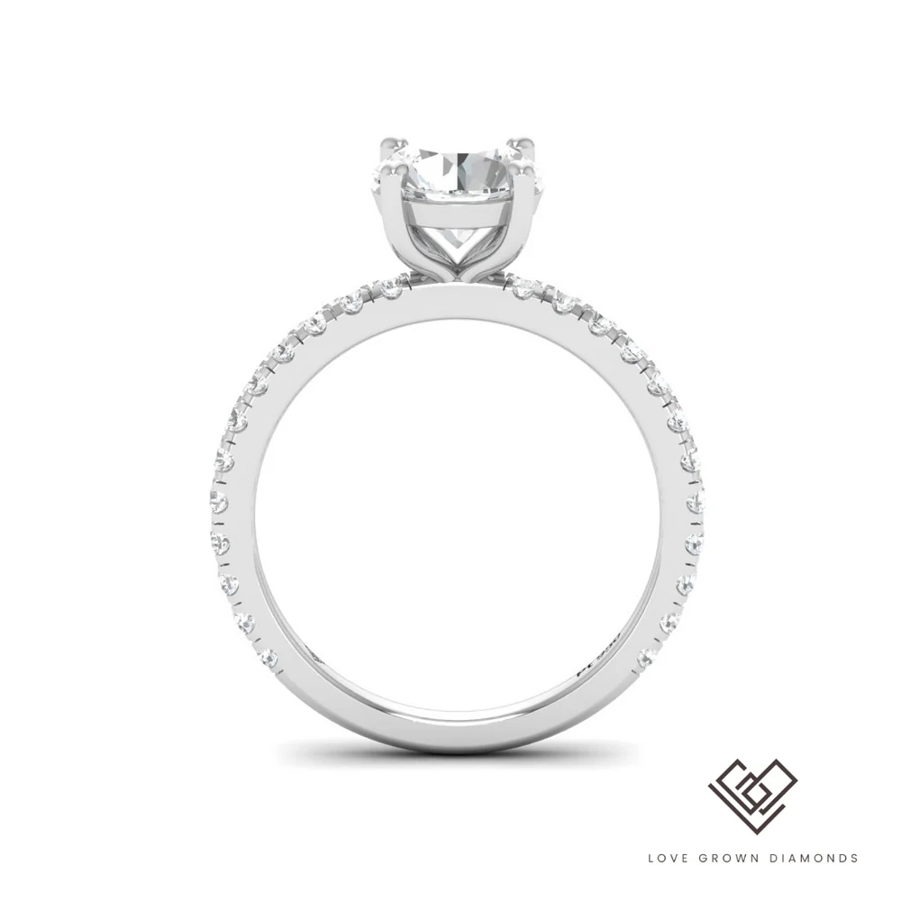 Round Diamond Band Engagement Ring(Mount) LERR-00003(Based on 1ct center stone)
