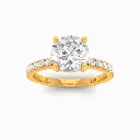 Round Diamond Band Engagement Ring(Mount) LERR-00003(Based on 1ct center stone)
