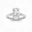 Oval Diamond Plain Band Engagement Ring(Mount)  LERO-00001(Based on 1ct center stone)
