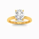 Oval Diamond Plain Band Engagement Ring(Mount)  LERO-00001(Based on 1ct center stone)