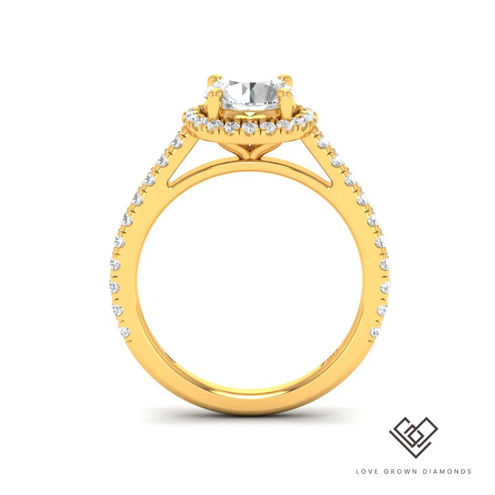  Round Diamond Halo Engagement Ring (Mount)  LERR-00002 (Based on 1ct center stone)