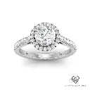  Round Diamond Halo Engagement Ring (Mount)  LERR-00002 (Based on 1ct center stone)