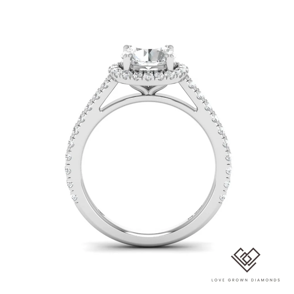  Round Diamond Halo Engagement Ring (Mount)  LERR-00002 (Based on 1ct center stone)