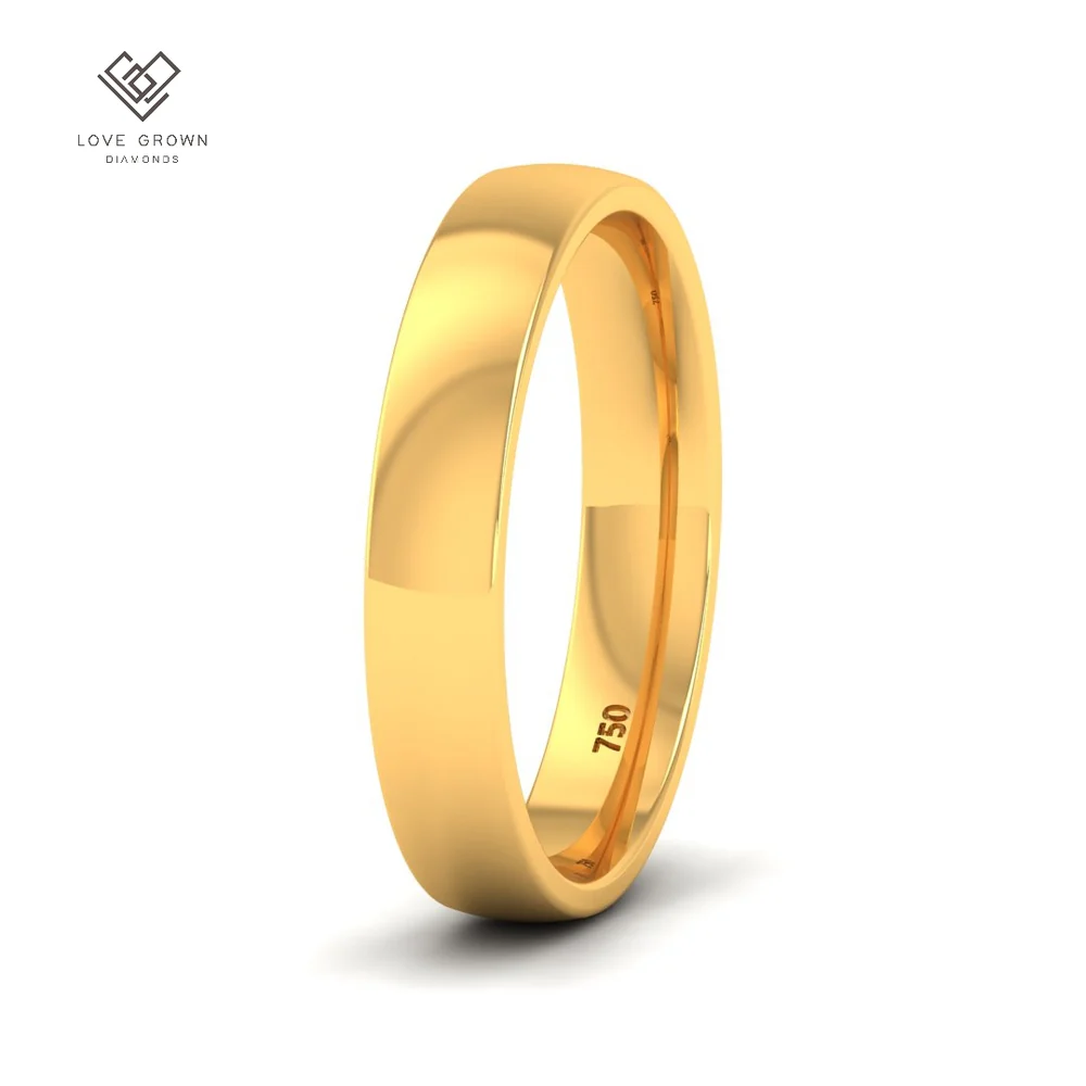 4mm Court shaped mens wedding band 
