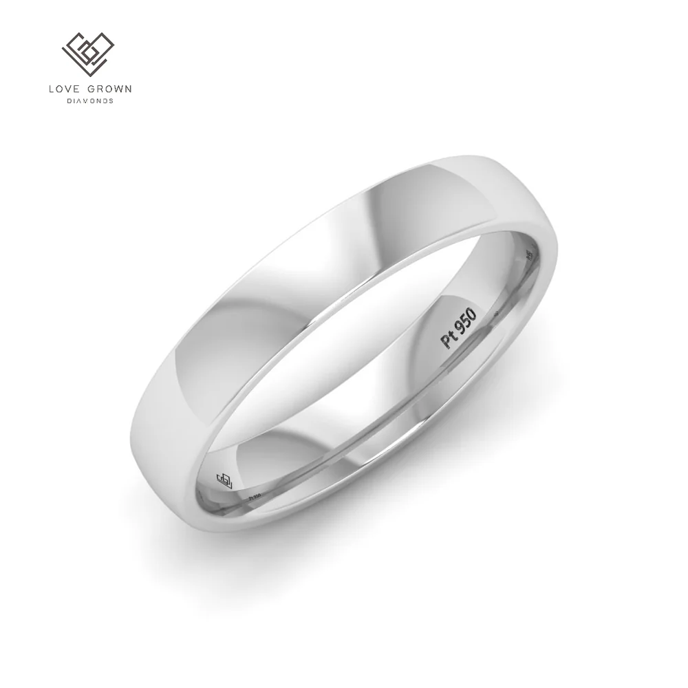 4mm Court shaped mens wedding band 