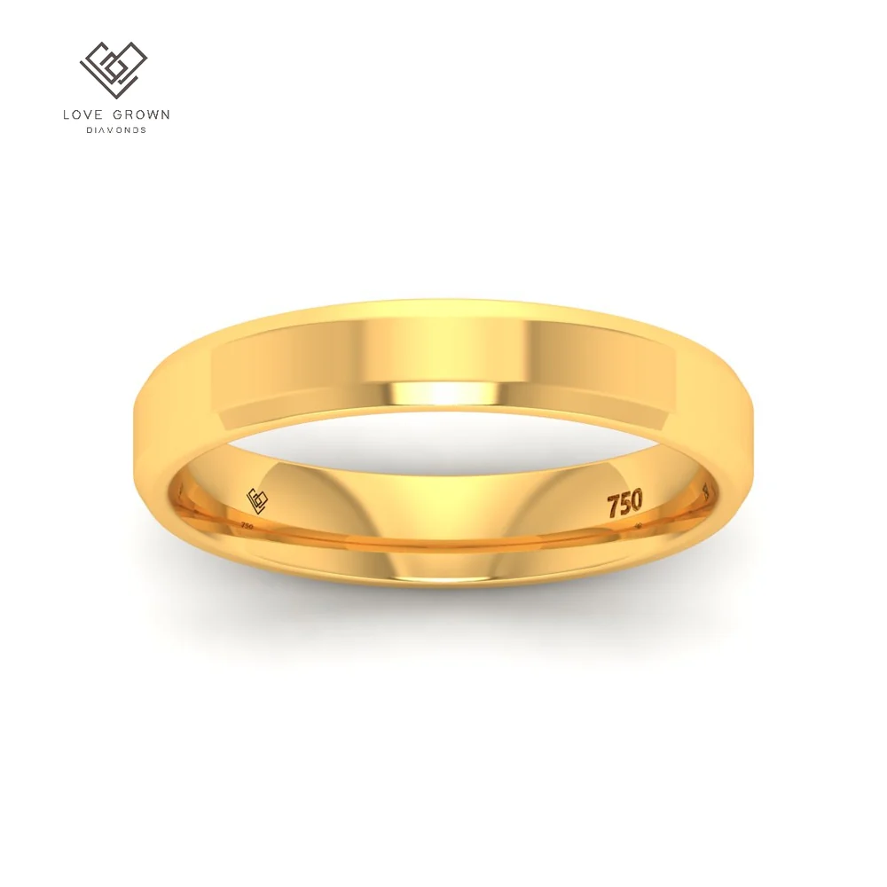 bevelled edge mens wedding band 