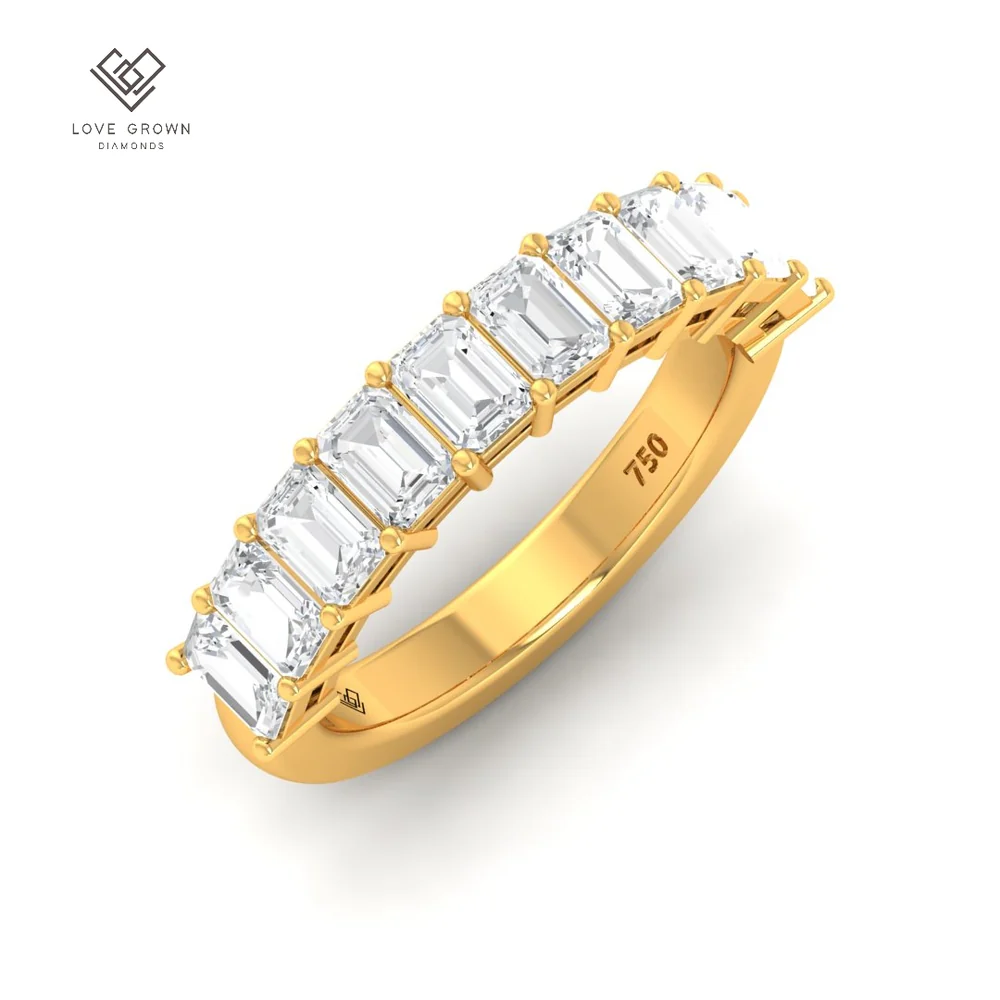 LG00086  Emerald cut Diamond Wedding Band