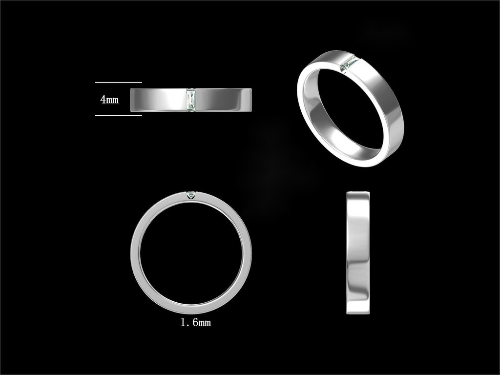 Baguette Diamond Men's Wedding Band