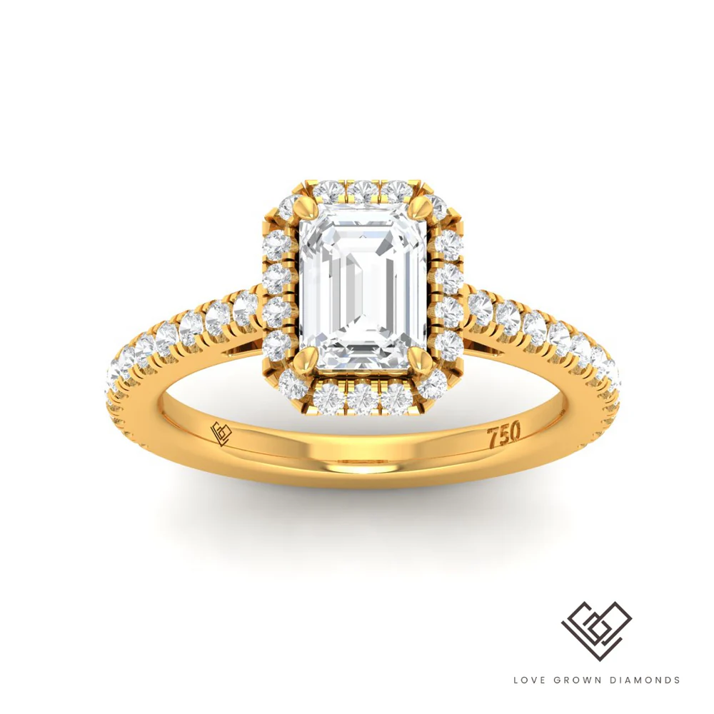 Emerald Diamond Halo Engagement Ring (Mounts) LG00039