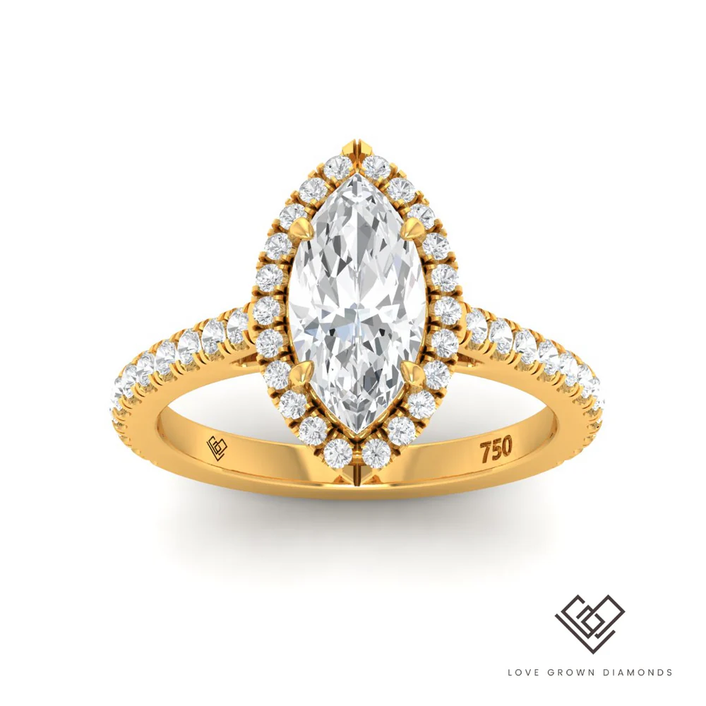 Marquise Diamond Halo Engagement Ring(Mounts)  LG00031