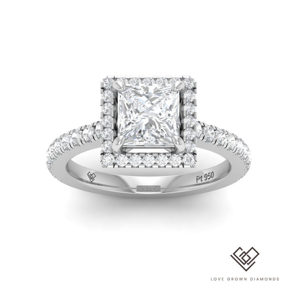 Princess Diamond Halo Engagement Ring(Mounts)  LG00061