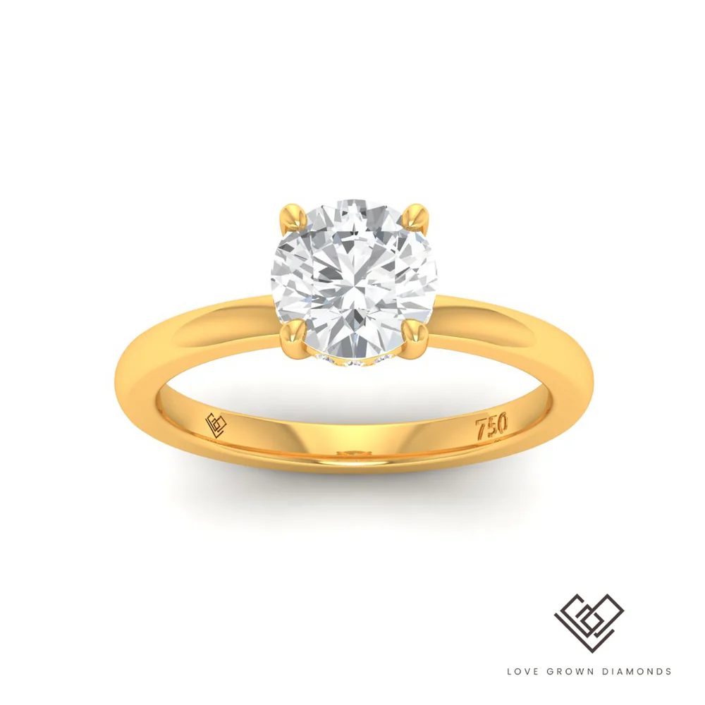 Round Diamond Hidden Halo Engagement Ring(Mount)   LG00030 (Based on 1ct center stone)