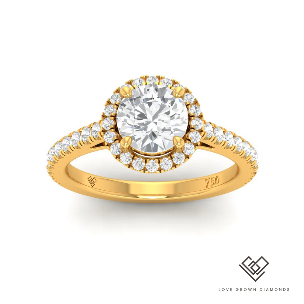  Round Diamond Halo Engagement Ring (Mount)  LG00085 (Based on 1ct center stone)