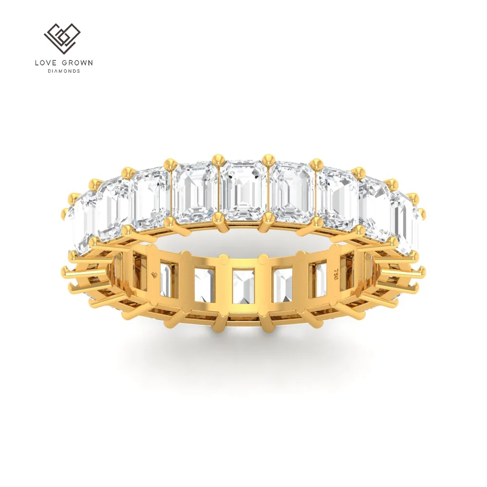 LG00077 Emerald cut wedding band 5.00 Ct