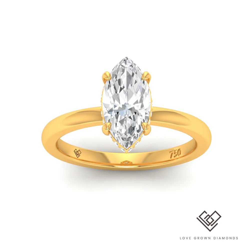Marquise Diamond Hidden Halo Engagement Ring(Mounts)  LG00091