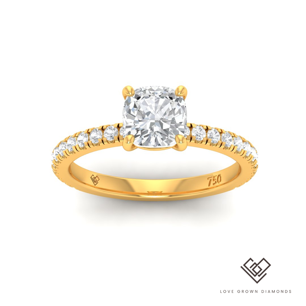  Cushion Diamond Band Engagement Ring(Mount)     LG00072