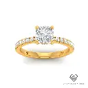 Cushion Diamond Hidden Halo and Diamond Band Engagement Ring (Mounts) LG00028