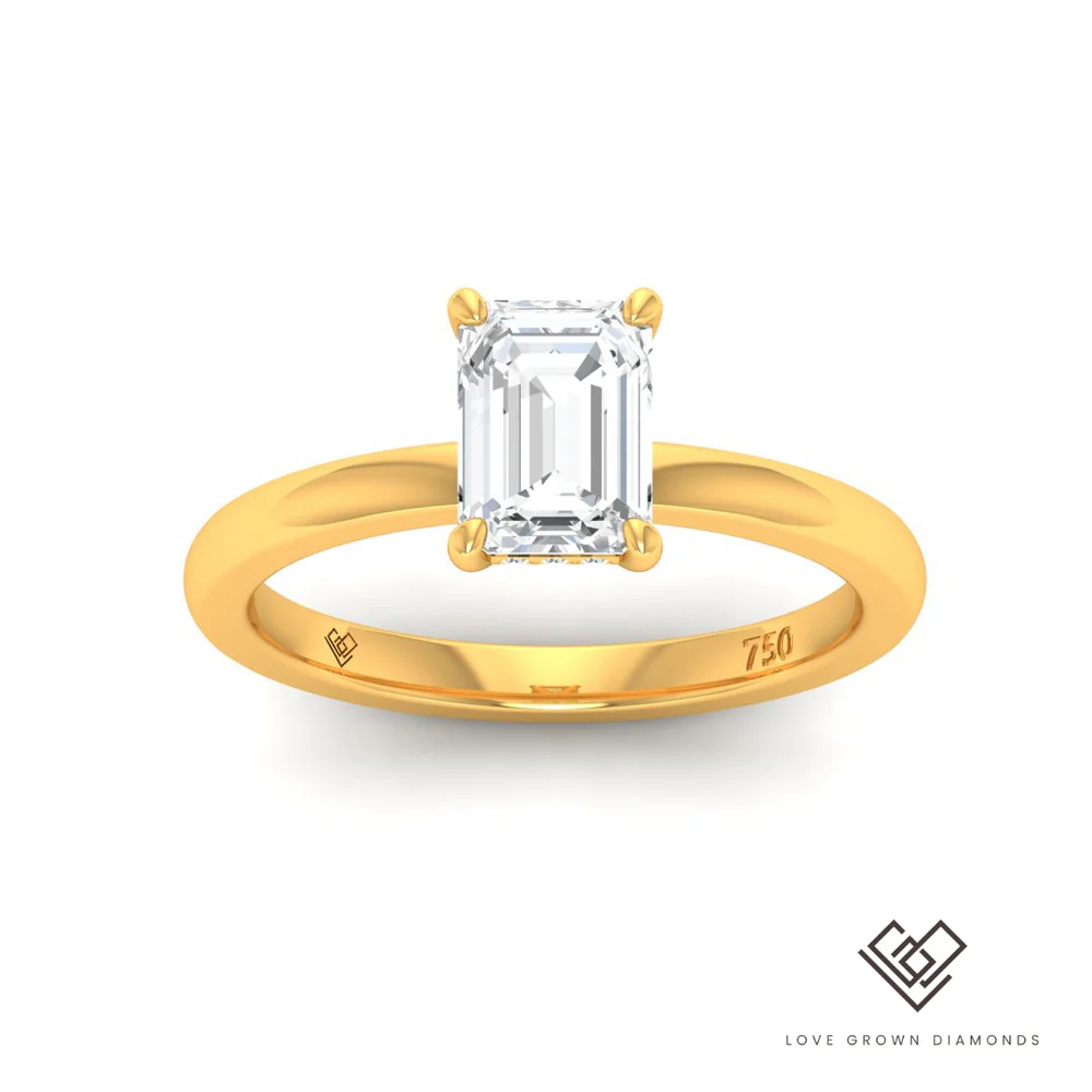 Emerald Diamond Hidden Halo Engagement Ring (Mounts) LG00015