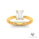 Emerald Diamond Plain Band Engagement Ring （Mounts）LG00067
