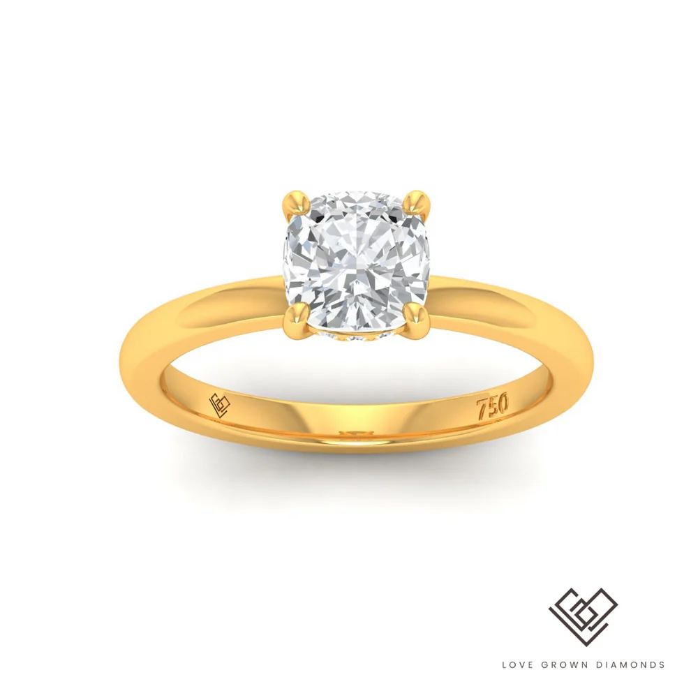 Cushion Diamond Hidden Halo Engagement Ring(Mounts) LG00117