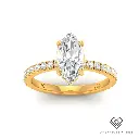 Marquise Diamond Hidden Halo and Diamond Band Engagement Ring (Mounts)  LG00069