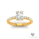 Oval Diamond Hidden Halo and Diamond Band Engagement Ring (Mount) LG00116 (Based on 1ct center stone)
