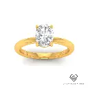 Oval Diamond Plain Band Engagement Ring(Mount)  LG00011(Based on 1ct center stone)